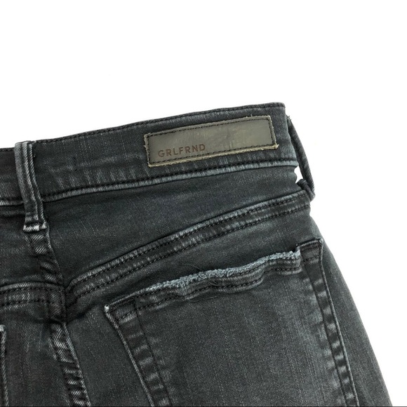 GRLFRND Candice ripped black stretch skinny jeans ankle jegging 27P 27 petite - Picture 15 of 16